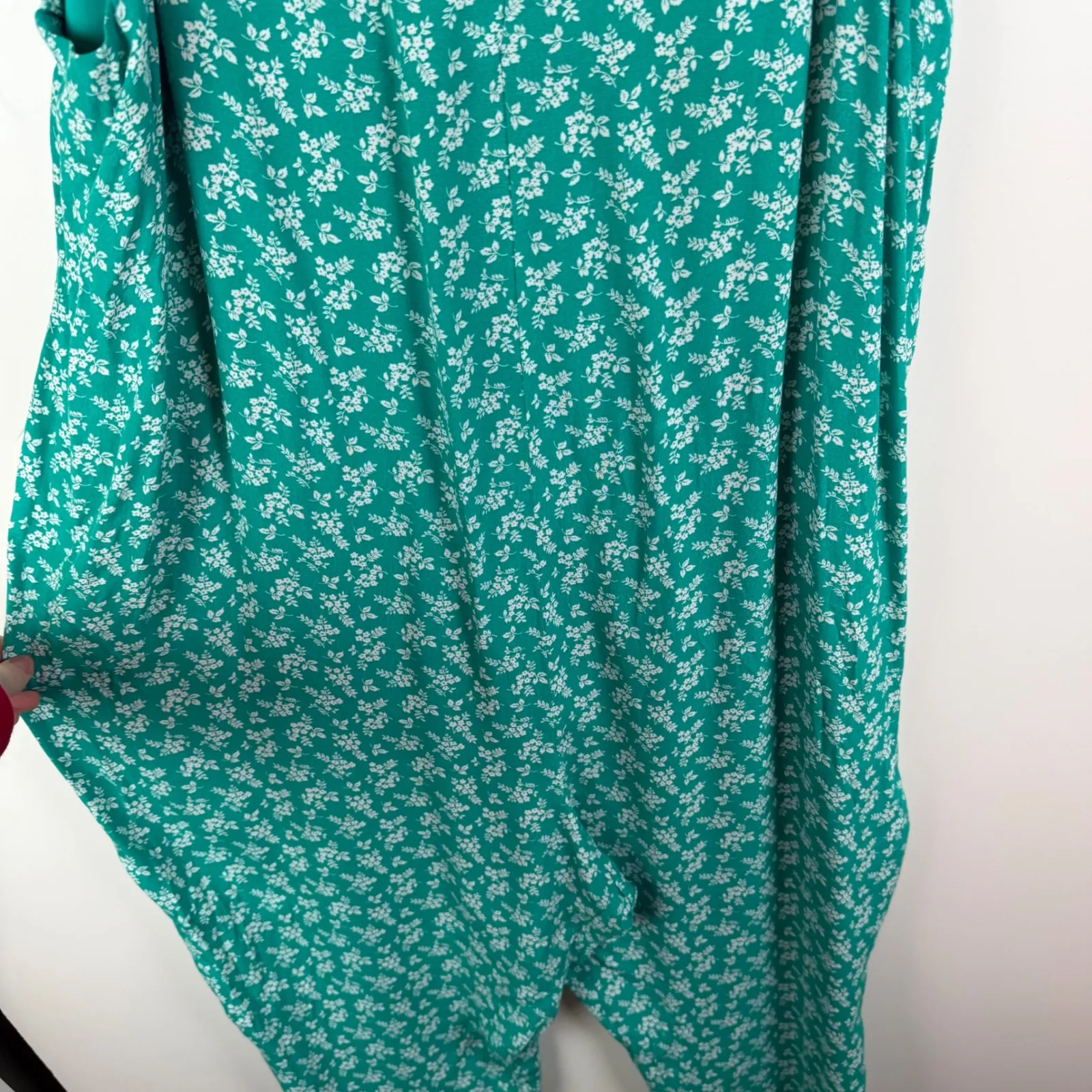 The Nines by Hatch Green Floral Ruffle Strap Jumpsuit Size XXL Maternity Boho - Image 3