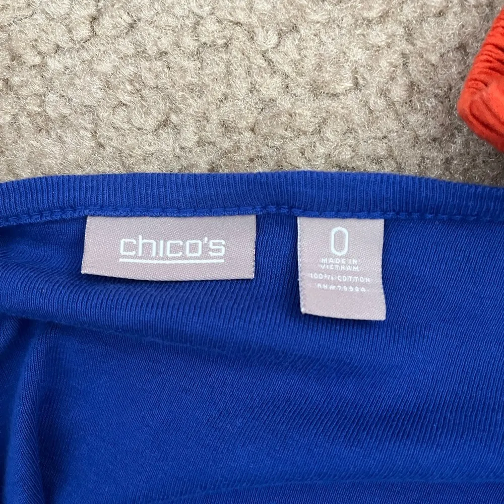 Chicos blue scoop neck button front pullover Henley knit tunic long sleeve top 0 - Image 3