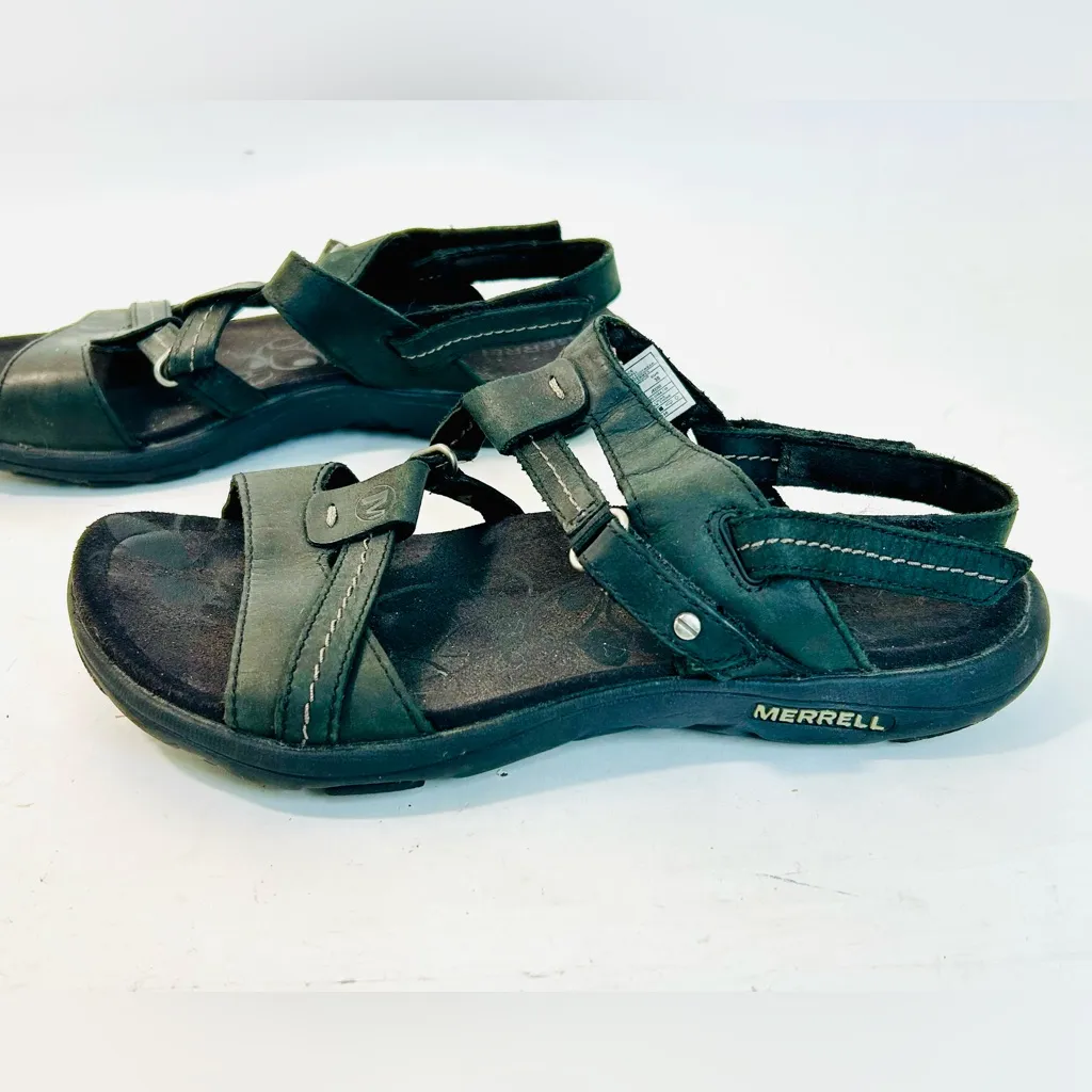 Merrell “Swivel” Black Leather Strappy Hiking Sandals size 7 - Image 2