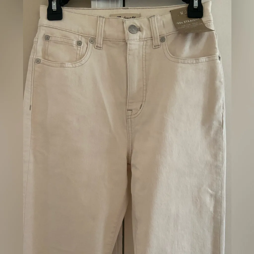 Madewell 90’s straight high rise cream jeans women 25 NWT - Image 3