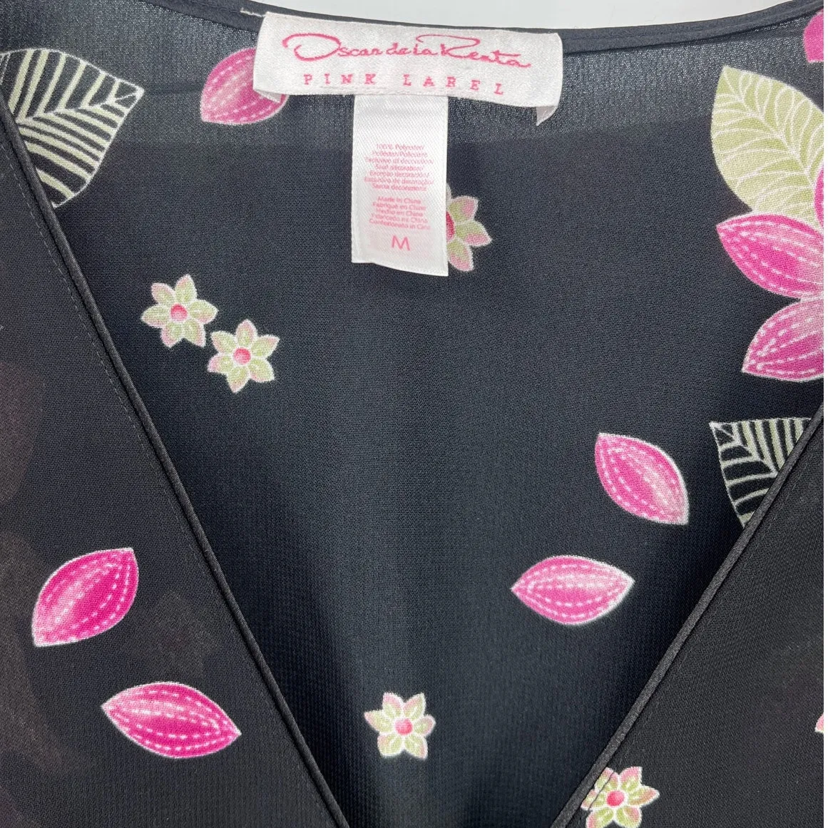 Vtg 90s Oscar De La Renta Pink Label Floral Womens Pajamas Sz M Romantic Cottage - Image 10