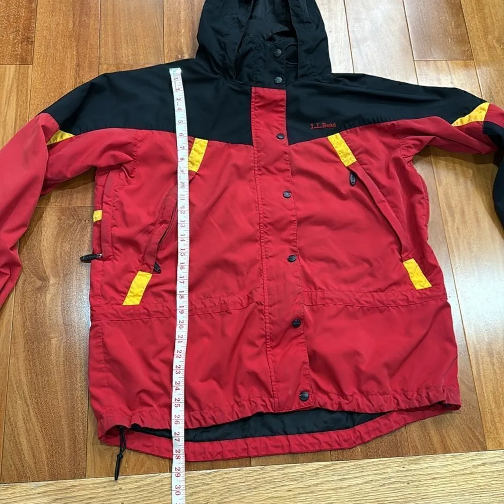 LL BEAN vintage women’s Color Block Full Zip Mountain Rain windbreaker Jacket L Black Size L - Image 10