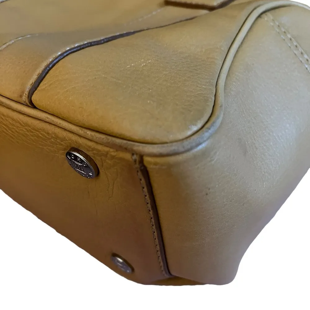 MICHAEL KORS Camel Leather Double Strap Satchel Tote - Image 16