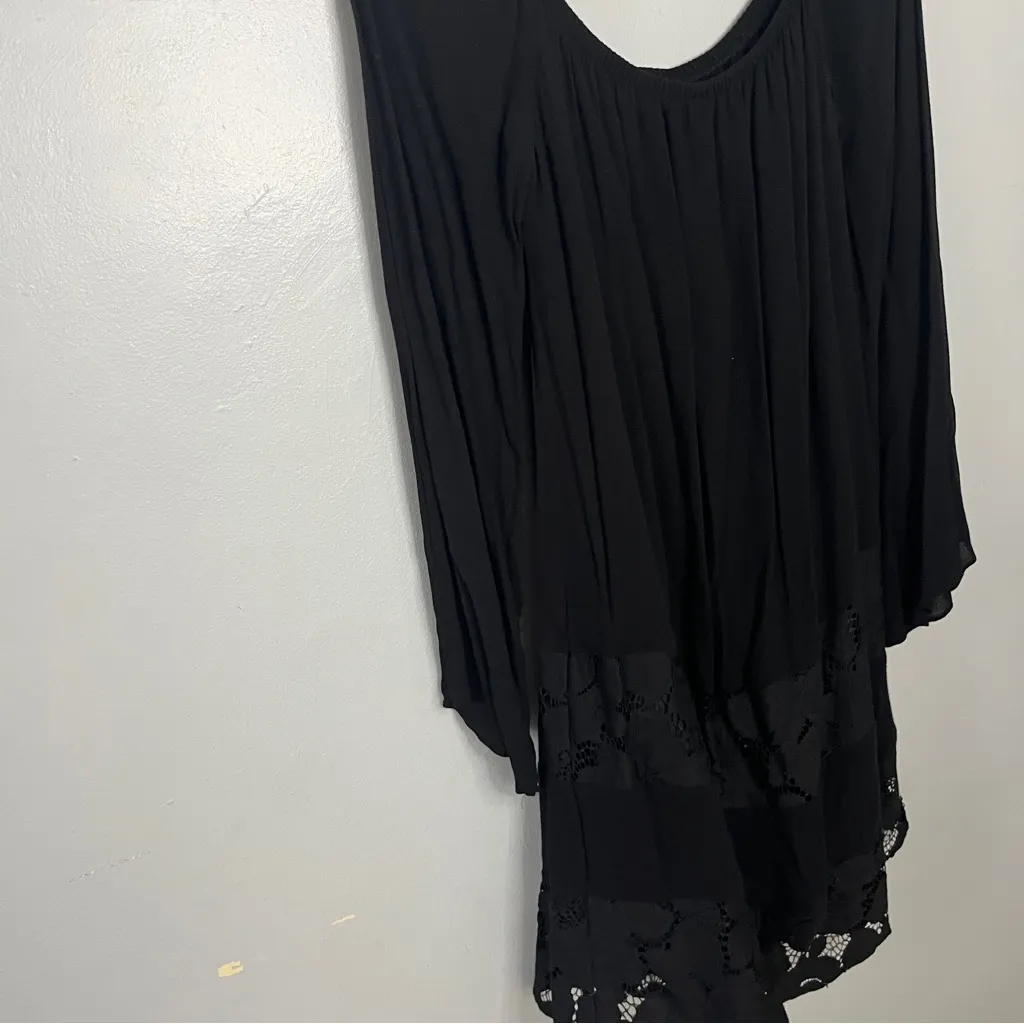 Black Lace Trim Dress - Image 4