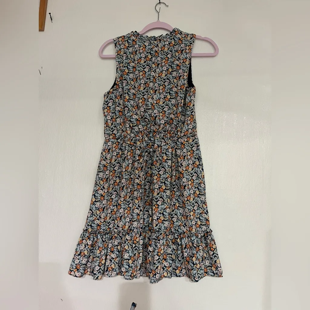 Iz Byer Navy Floral Dress - Image 3