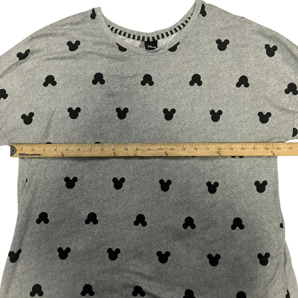Disney  Women's Gray Mickey Print Long Sleeve Size XL - Image 7