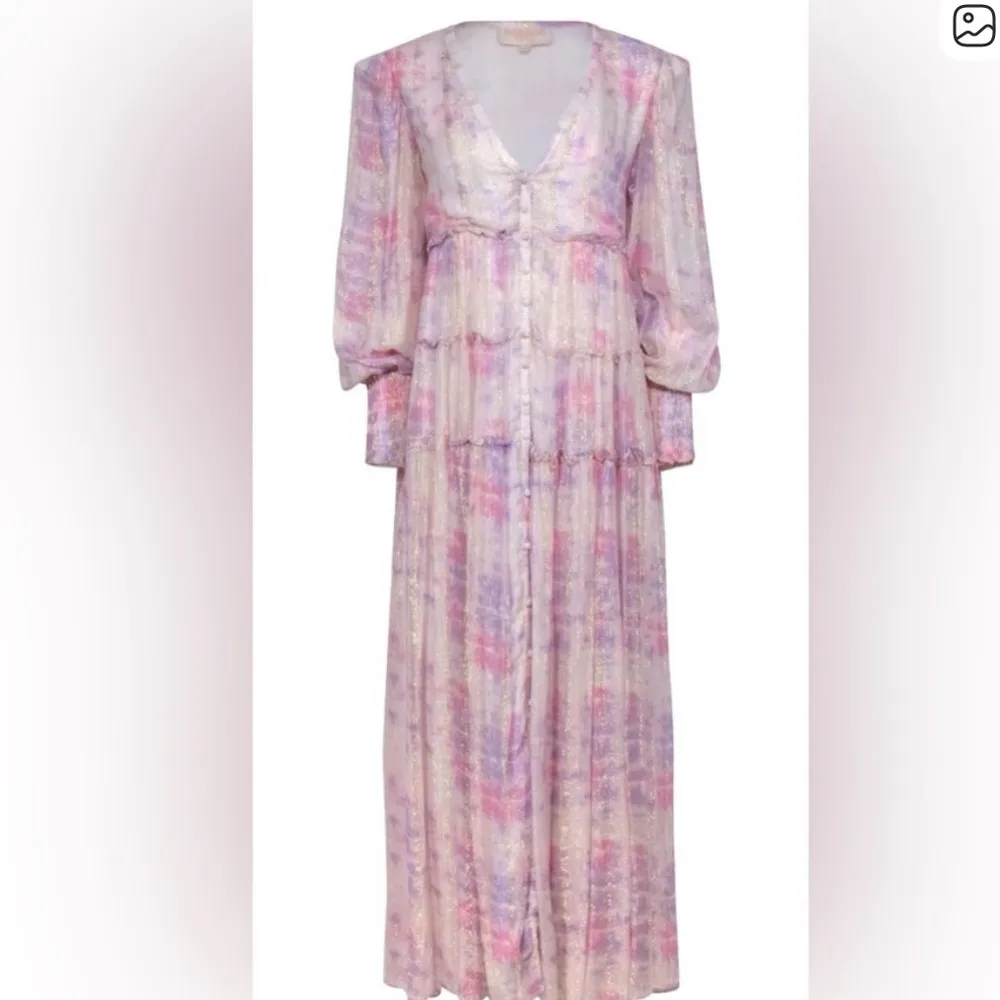 Rococo Sand Etre Metallic Maxi Dress Pink Multi Size L - Image 2