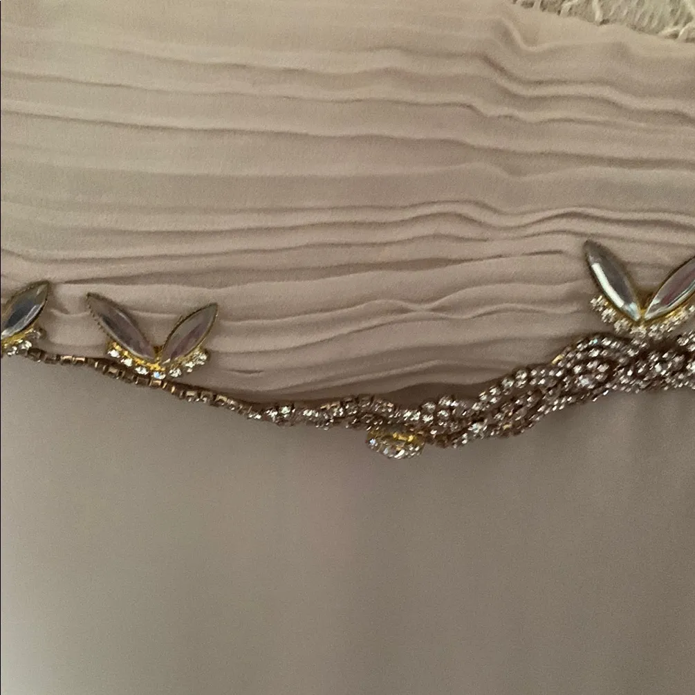 Bill Levkoff Cream Backless Lace‎ Dress - Image 8