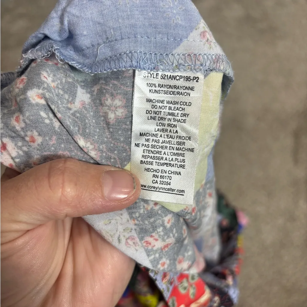 NEW! ANTHROPOLOGIE COREY LYNN CALTER FLORAL PATCHWORK SHORT OVERALLS Small - Image 11