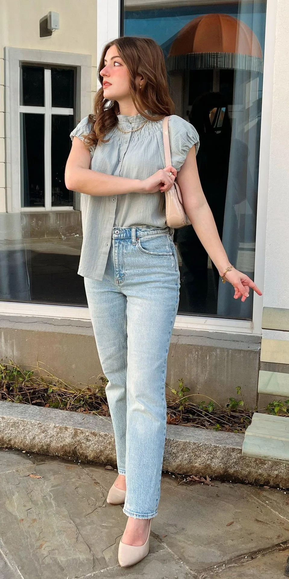 NWT Sage Green Button Up Blouse Summer Top - Image 5