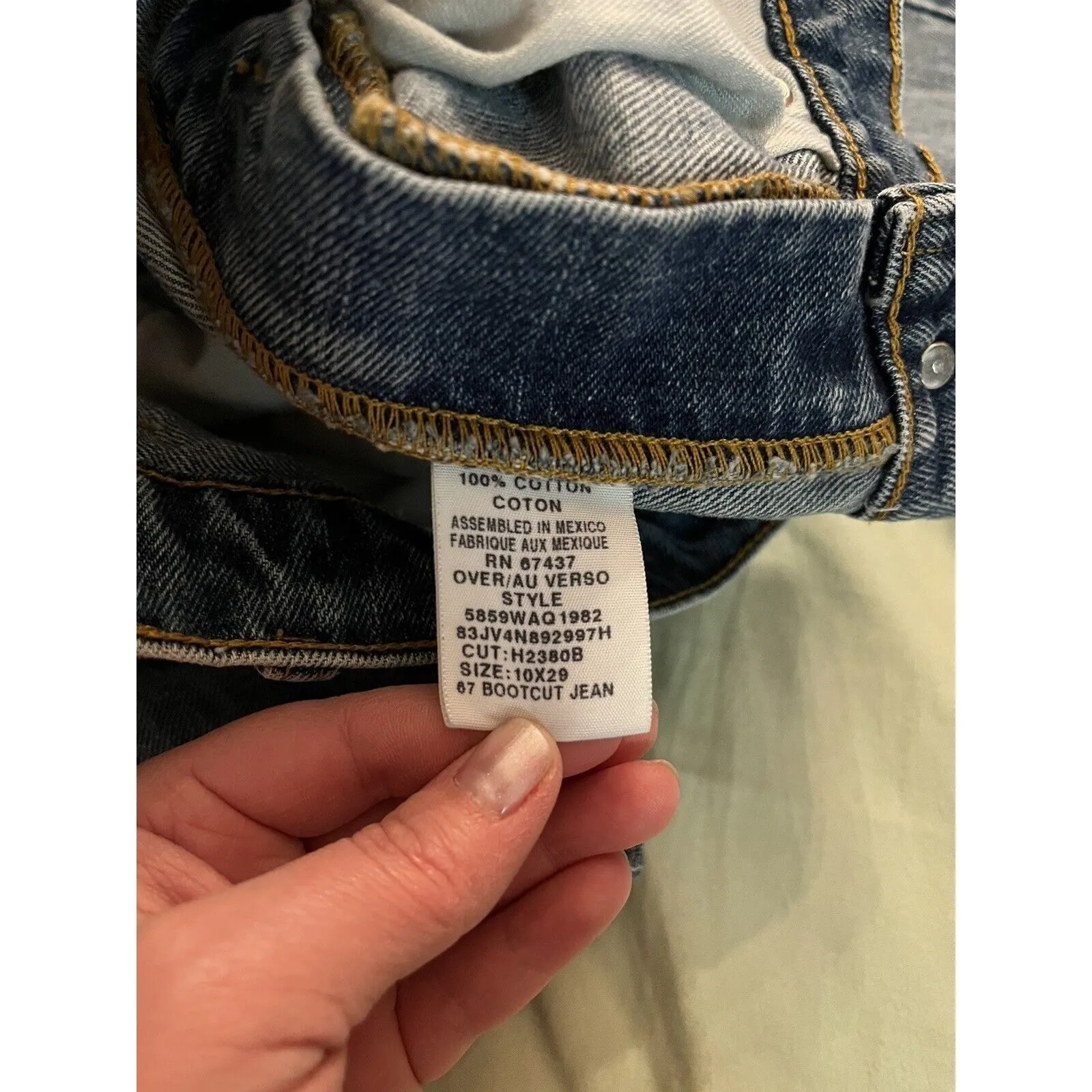 VTG Polo Jeans Company Ralph Lauren Denim Jeans 67 Boot Cut Size 10 X 29 - Image 3