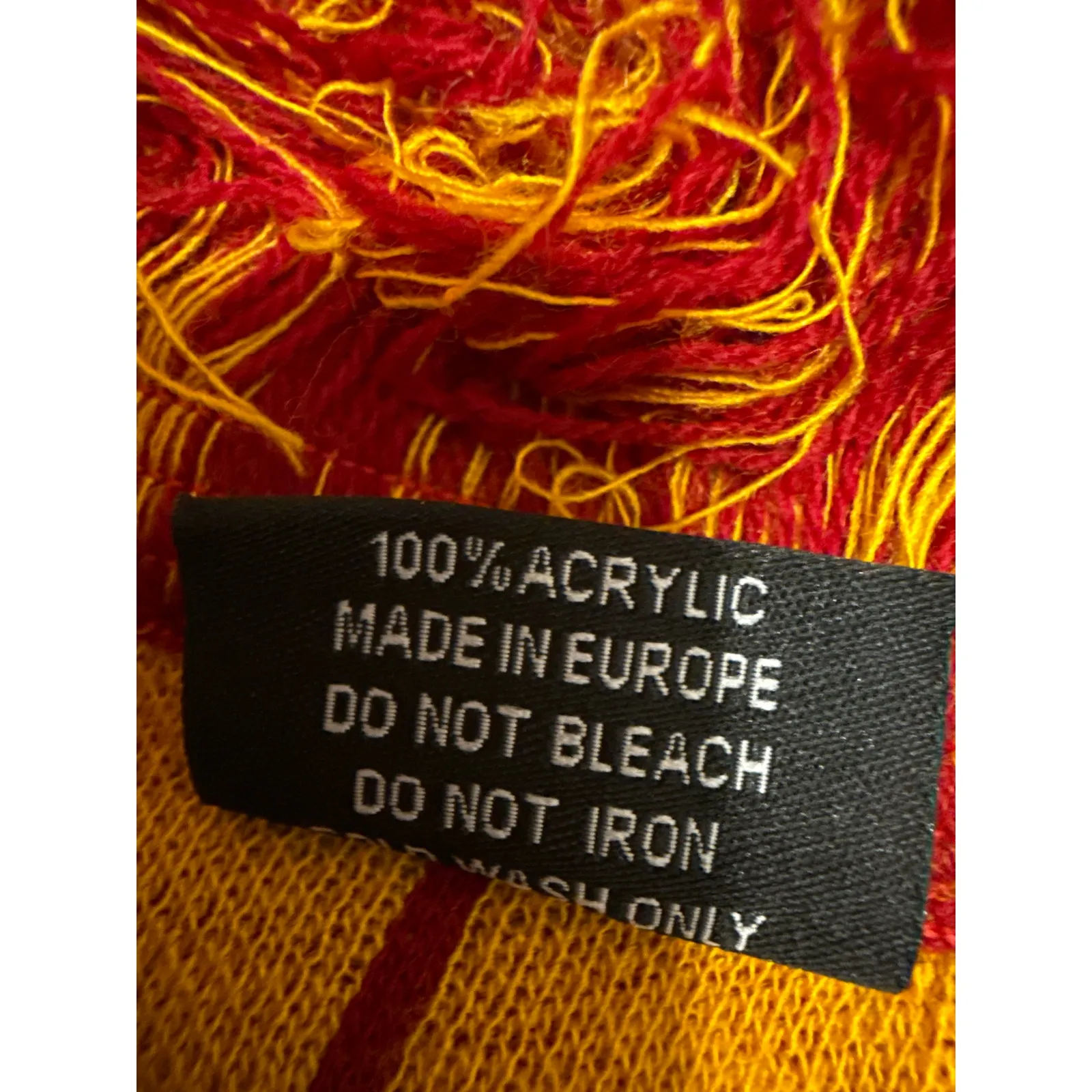 Global Scarves Carragher's NYC Soccer Red Yellow Fringe Knit Shawl Wrap Scarf OS - Image 5