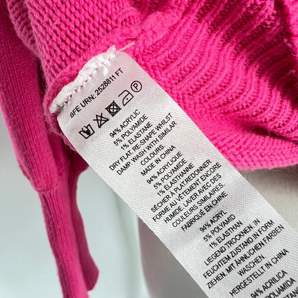 French Connection Puff Sleeve Turtleneck Sweater Pink Size Small - Image 9