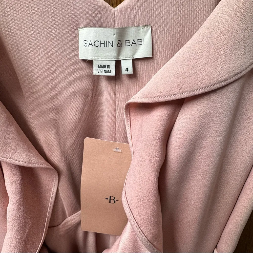 NEW BHLDN Sachin + Babi Tansy Wrap Dress Gown Sleeveless Ruffle Light Pink 4 NWT - Image 5