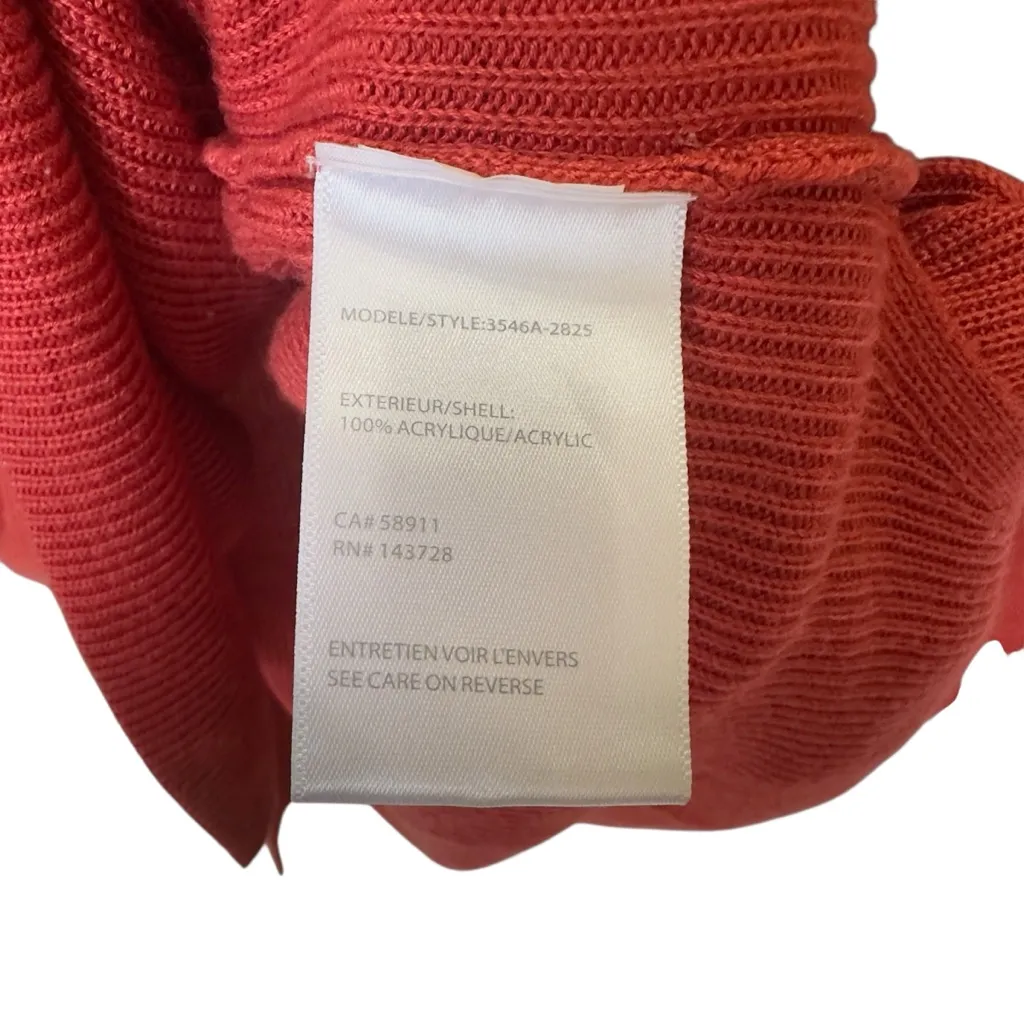 Tribal Red Knit Tie Front Sweater Womens Long Sleeve Pullover Top Size L Size L - Image 6