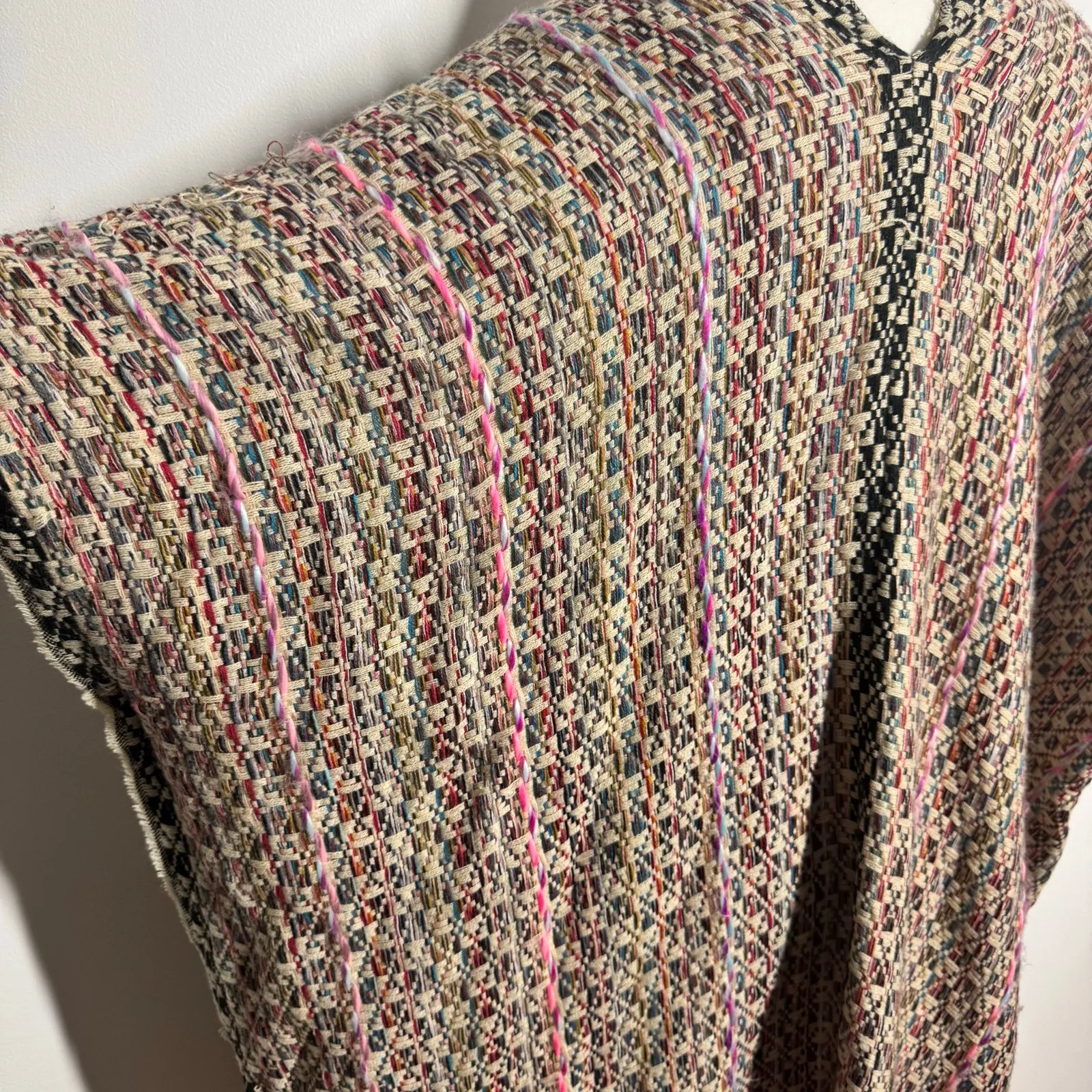 Free People Higher Ground Kimono Women OS Chunky Colorful Knit Boho Cabincore - Image 10