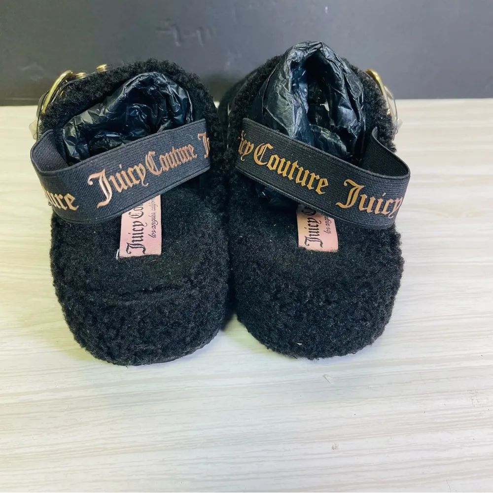 Juicy Couture Slippers  JC-Griffin Women’s Black SZ 8 Faux Fur - Image 6