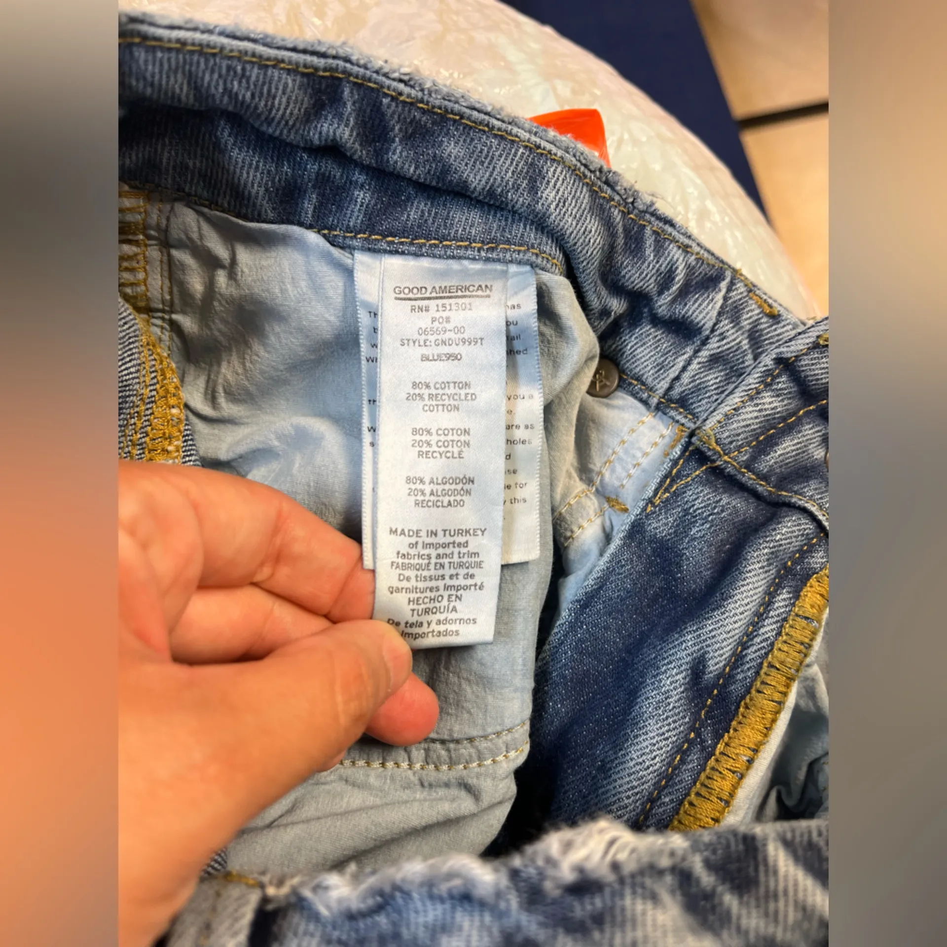 Good American ’90s Duster Jeans Blue Size 6/28 GNDU999T‎ High Rise Straight Leg - Image 8