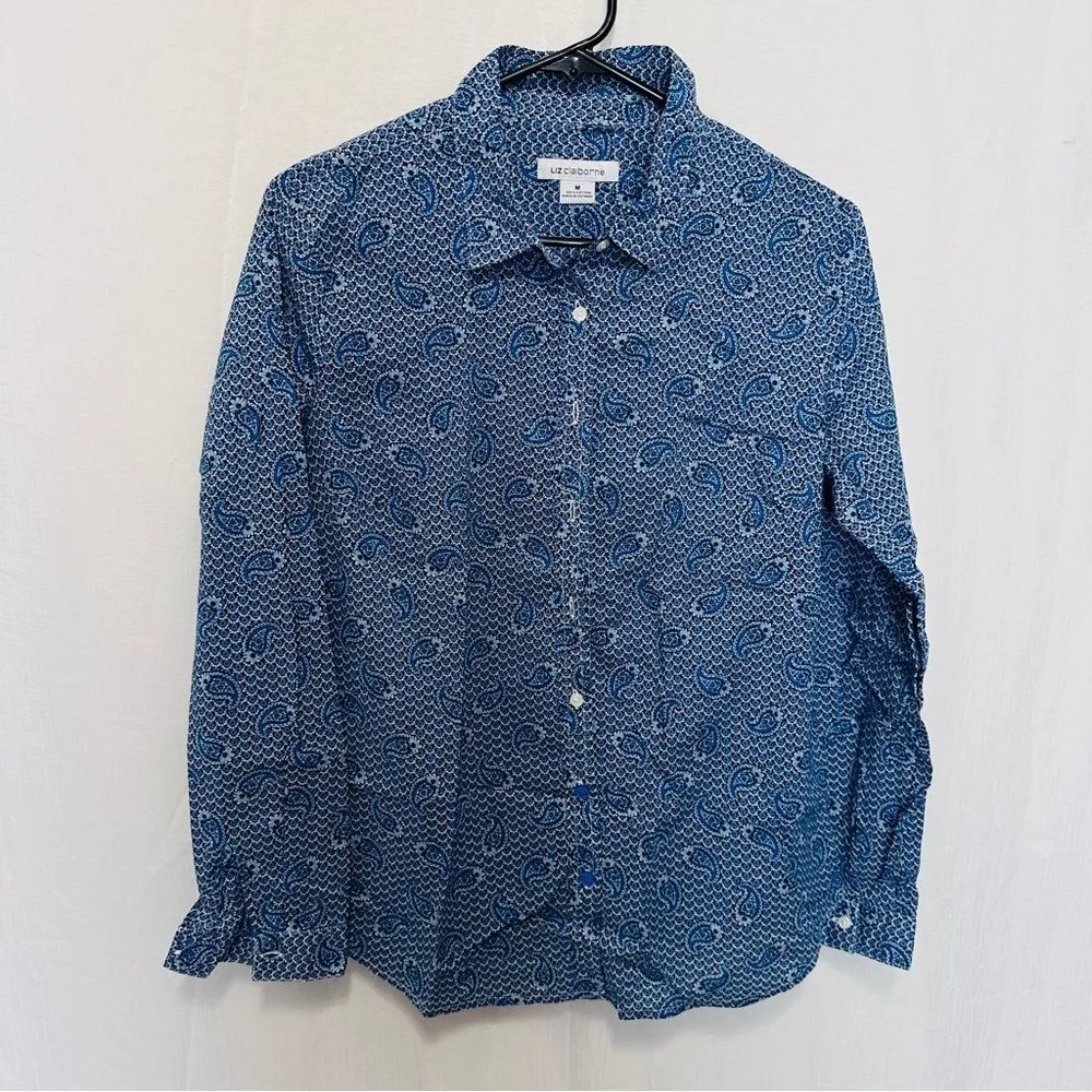Liz Claiborne Button Down Blouse 100% Cotton - Image 3