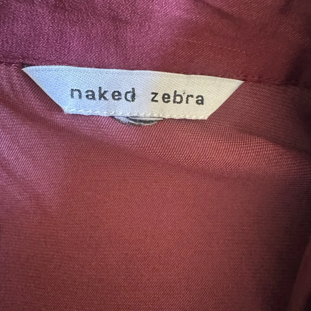 Naked Zebra  Deep Red Button Down Shirt - Image 6