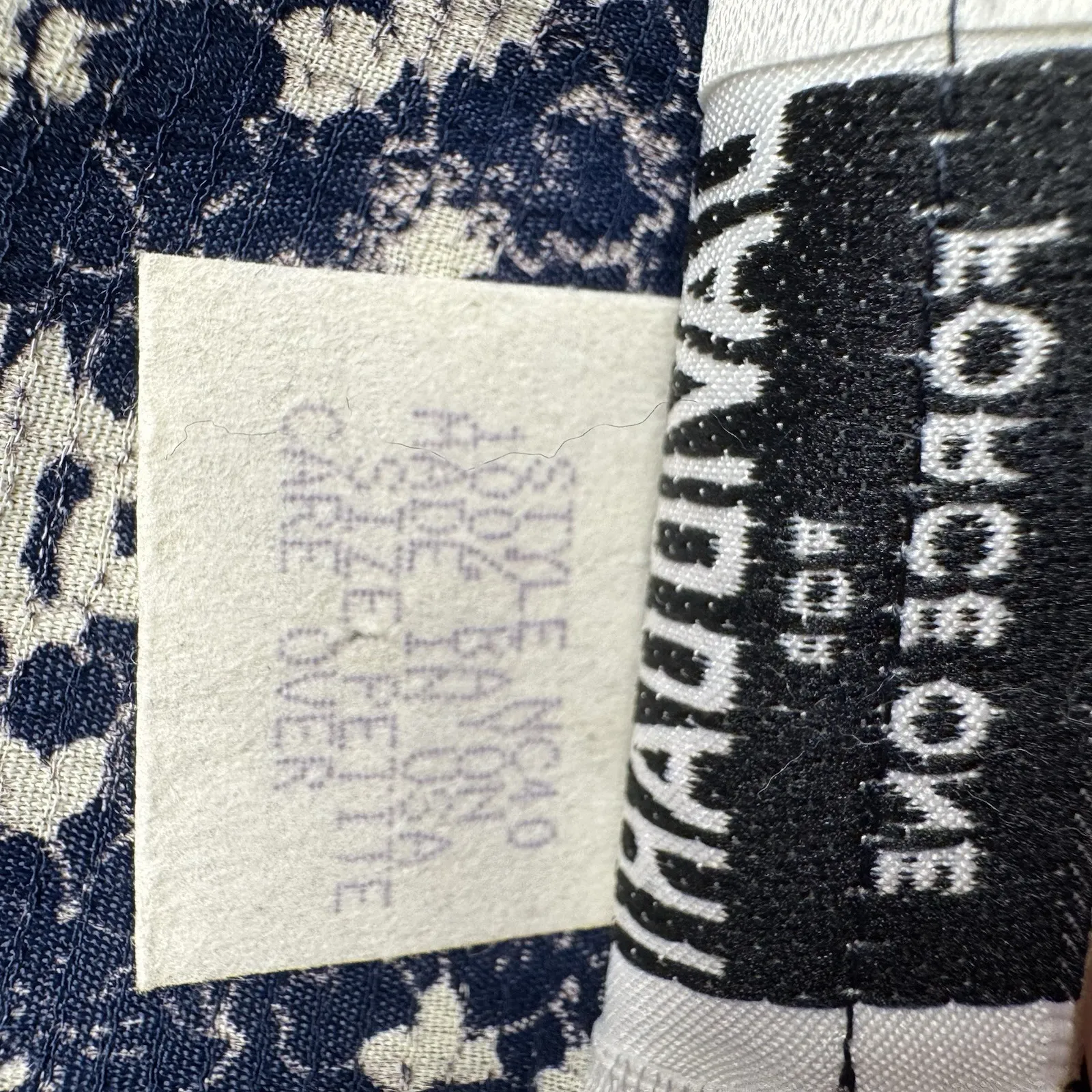 DAVID DART for Force One Blue White Vintage Floral Petite Blouse Top Made in USA - Image 5