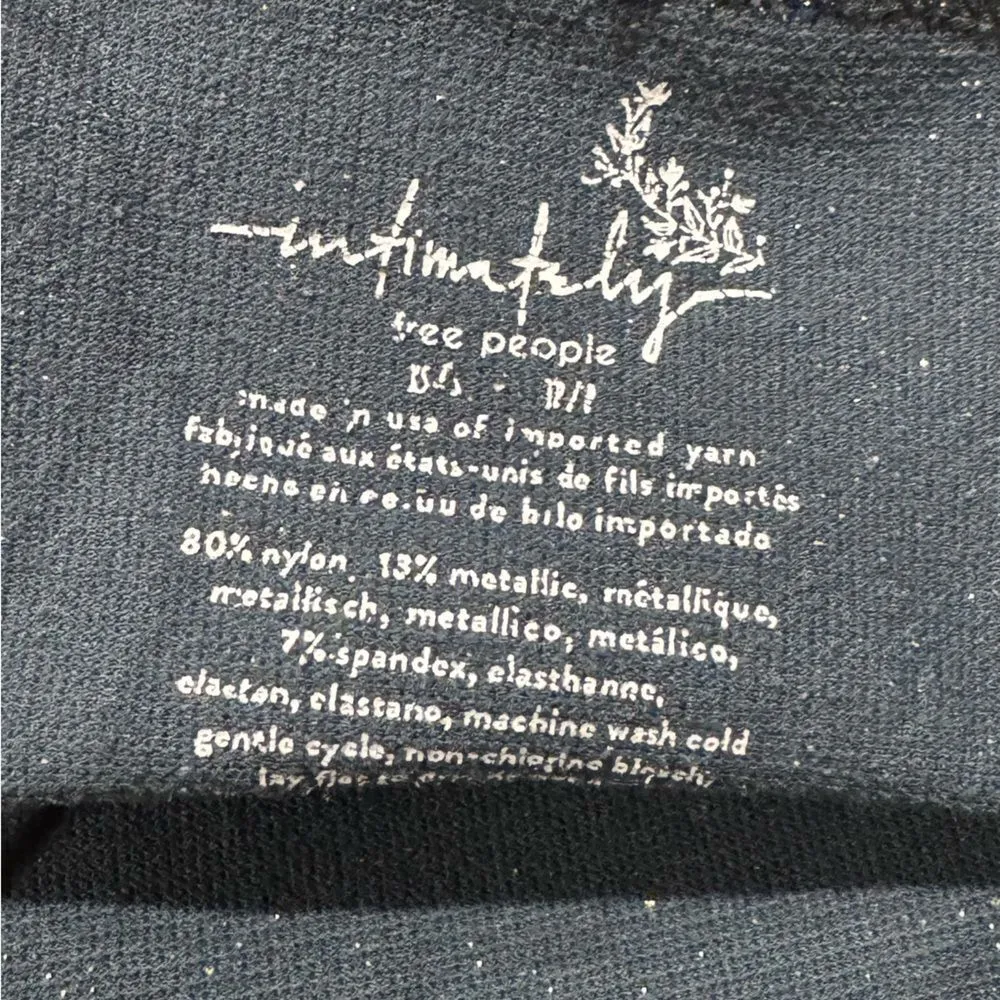 Free People Intimately Cami Top Dark Blue Teal Glittery Sparkle Women’s XS/Small - Image 3