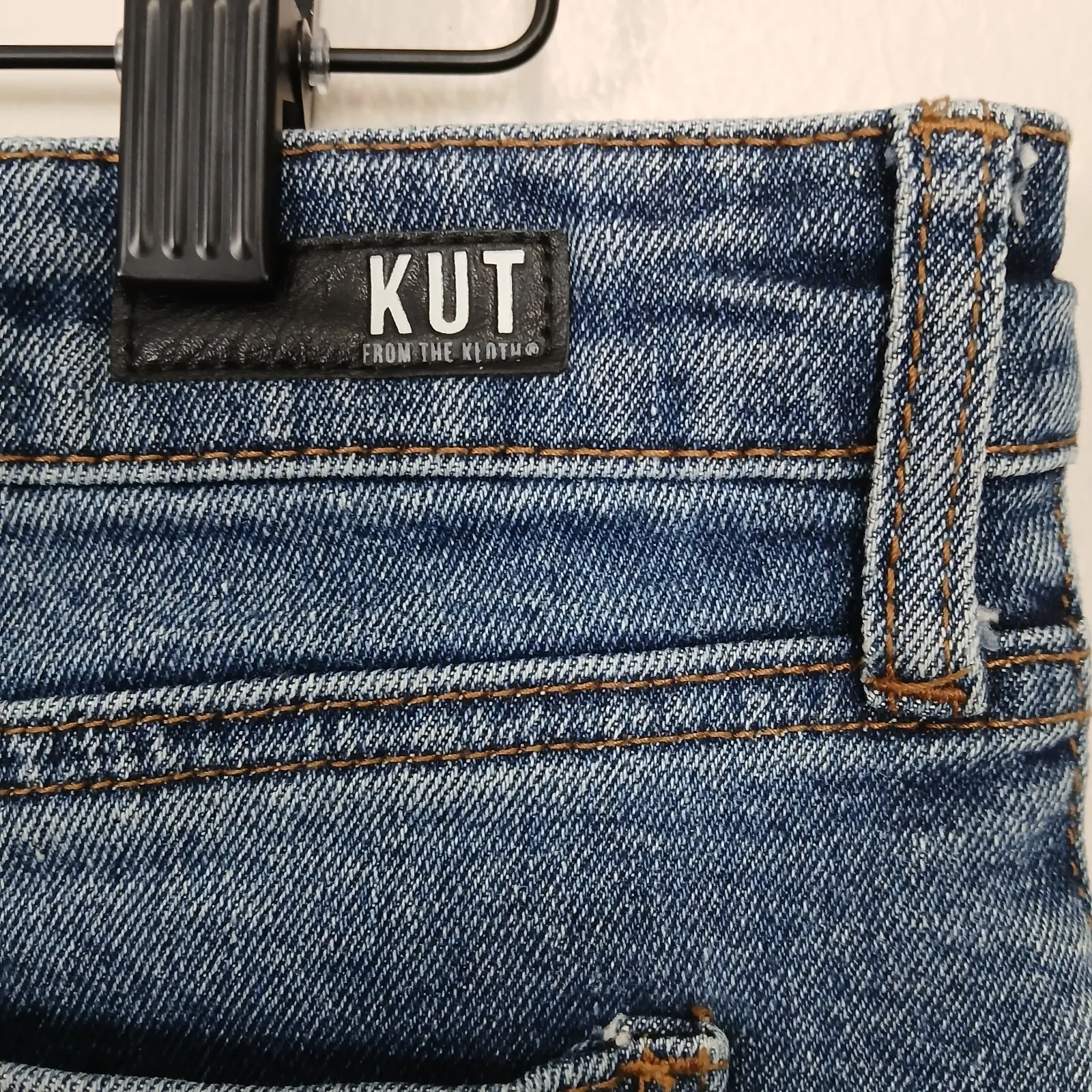 KUT from the Kloth Denim Skirt Women's Size 8 Pencil Distressed Raw Hem - Image 6