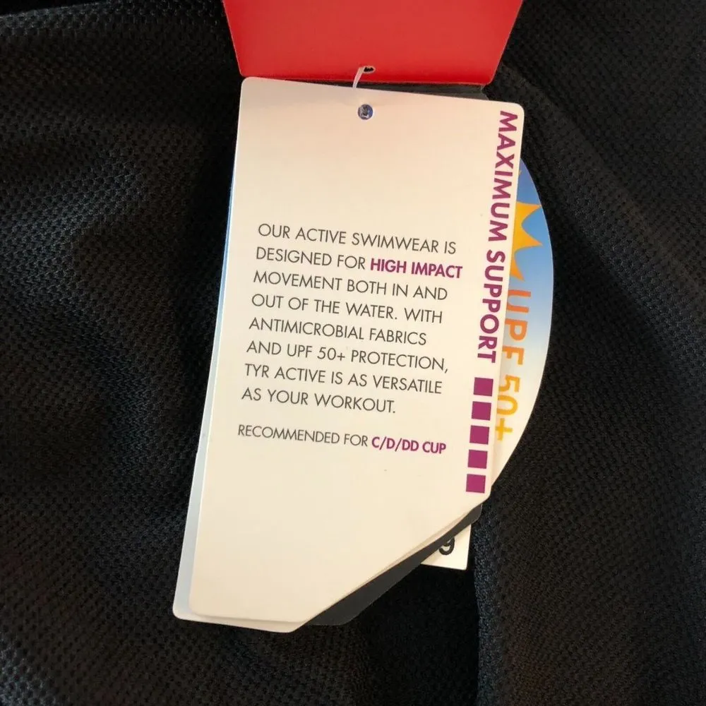 TYR Canopy Madison Tankini Top Cutouts Mesh Racerback Maximum Support Black S - Image 6