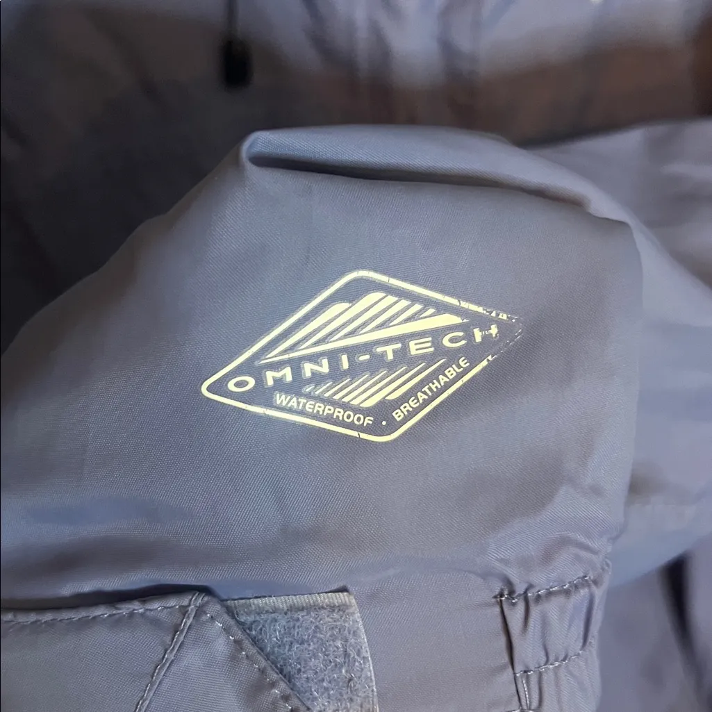 Columbia Omni-Tech Periwinkle Rain Jacket Hood Pickets Zip Outdoor Med Hike - Image 6