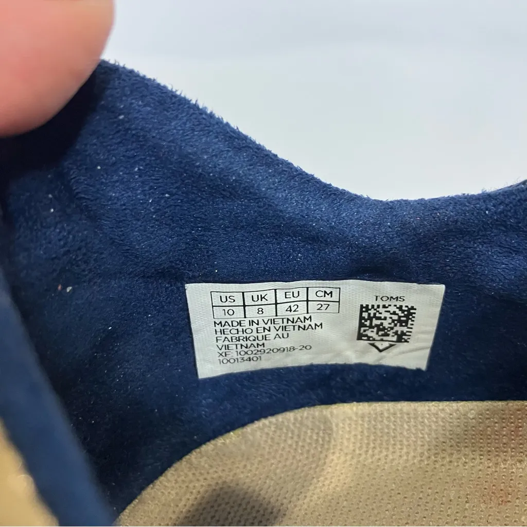 Toms Cabrillo sneakers blue color block women’s size 10 casual preppy minimalist - Image 10