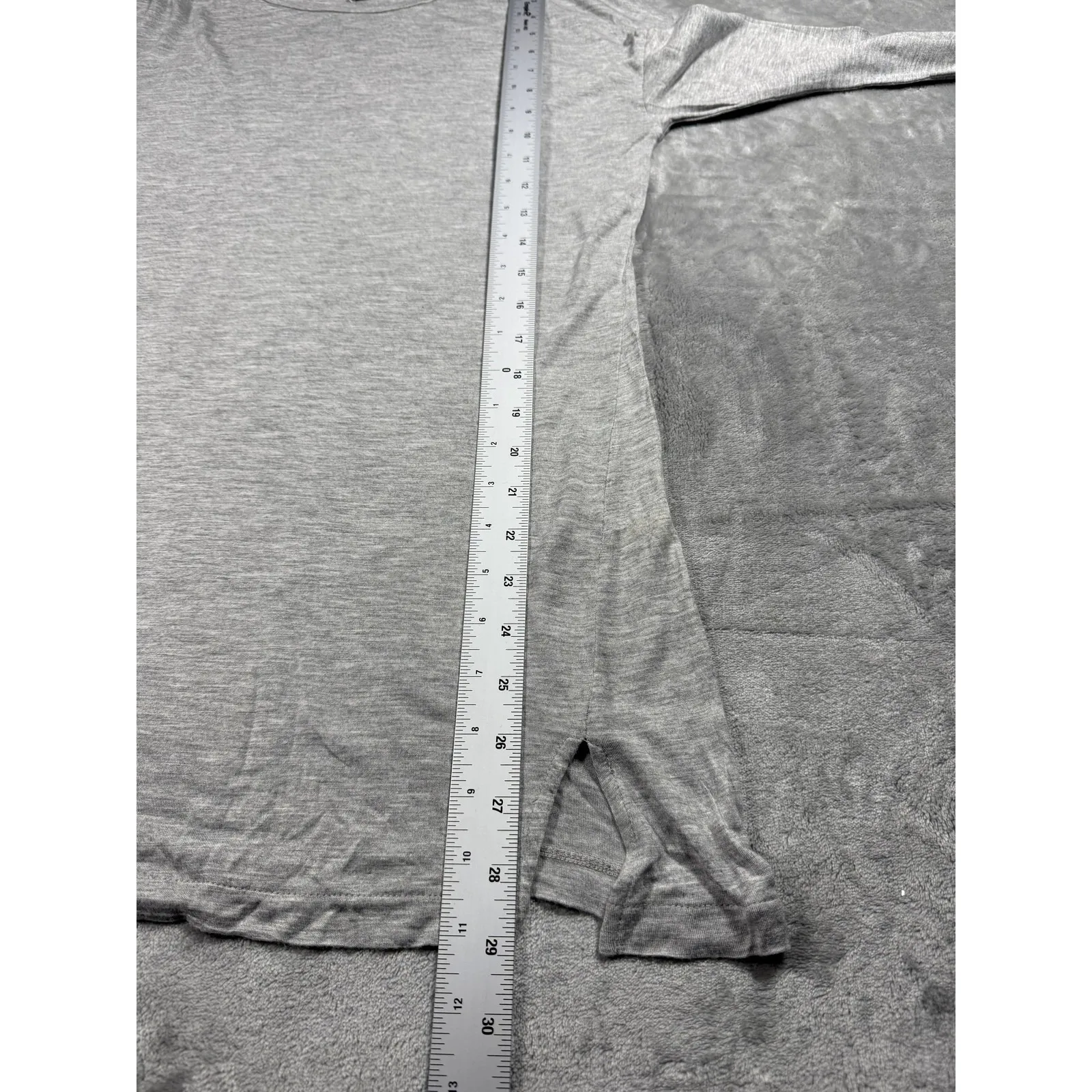 Vince Shirt Womens XS Gray Long Sleeve Crew Neck Viscose Basic Solid Lightweight - Image 8