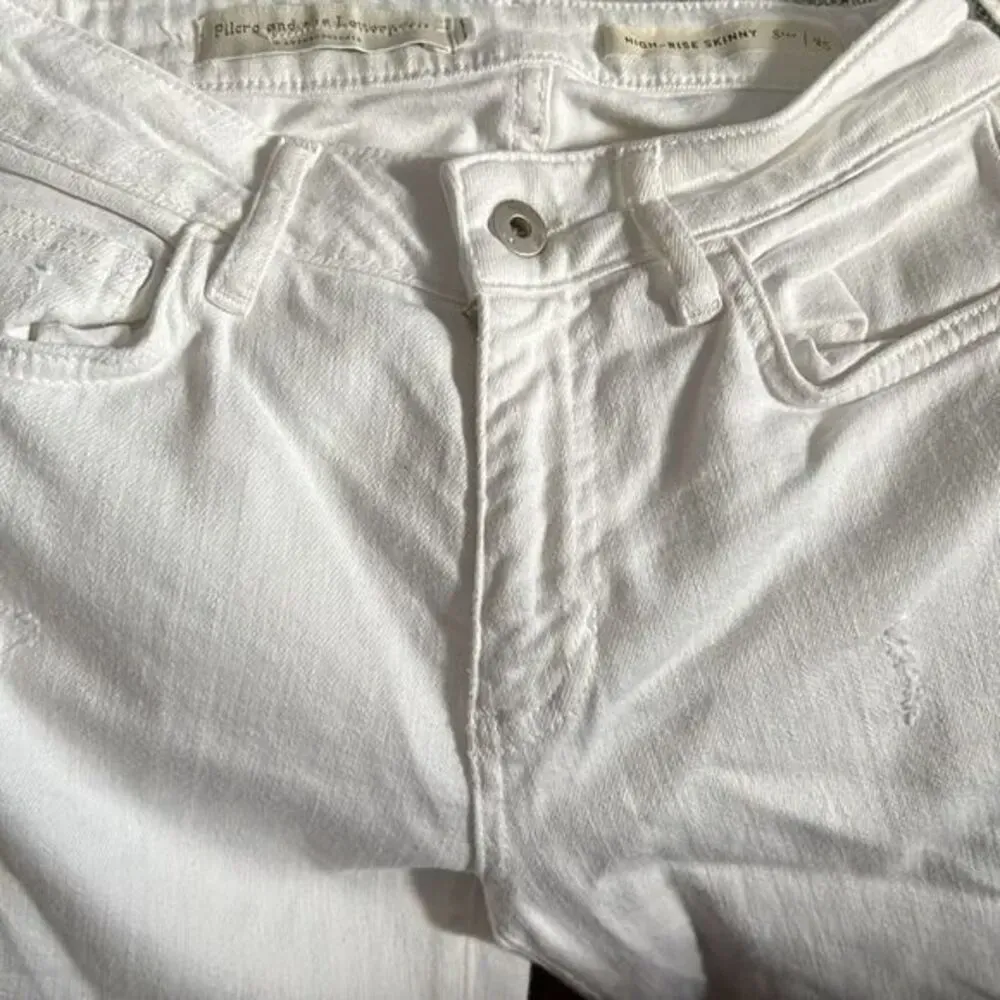 Anthropologie Pilcro High Rise Skinny‎ White Jeans 25 - Image 5