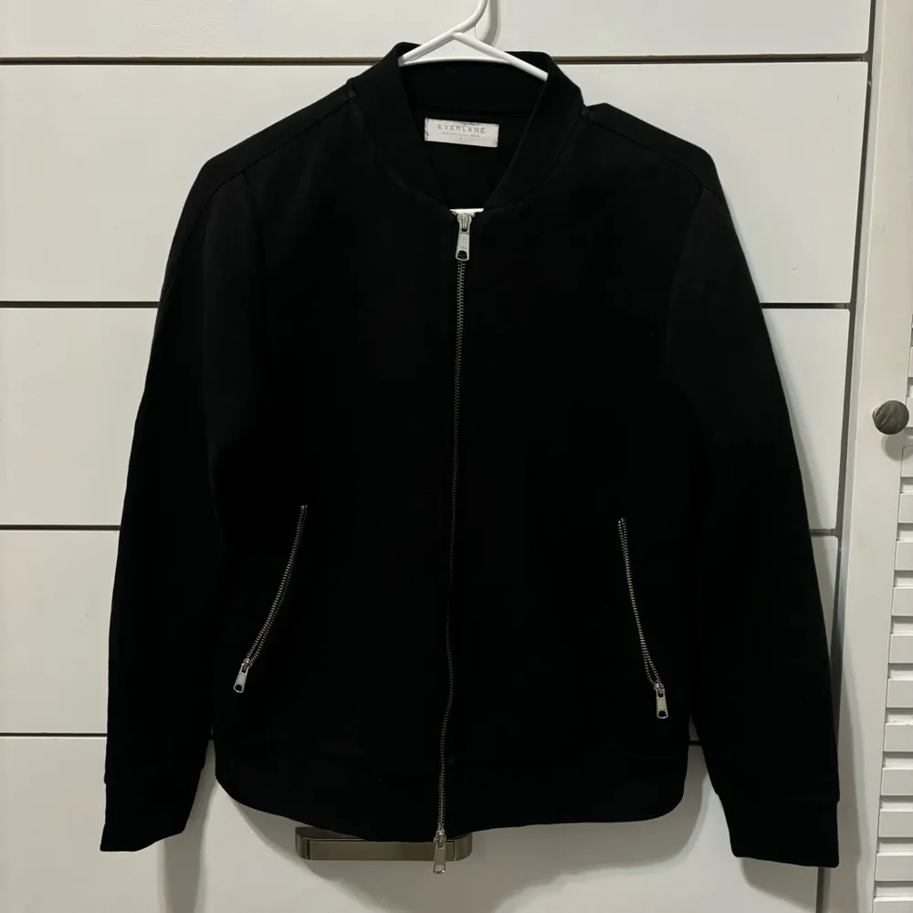 Everlane Elastane Fleece Zip Up Bomber Jacket - Image 2