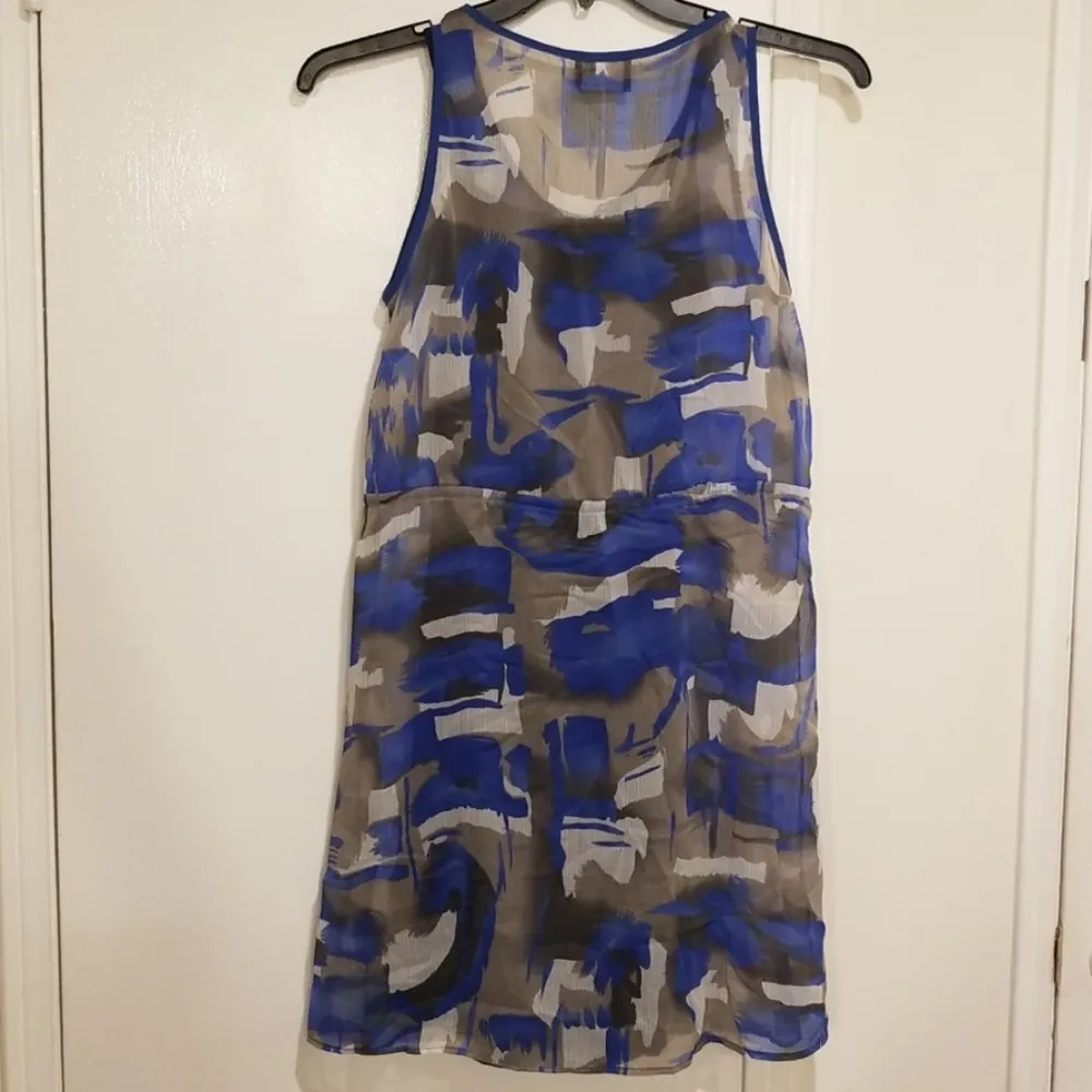 💕GREYLIN💕 Blue Pattern Tie Waist Mini Dress - Image 4