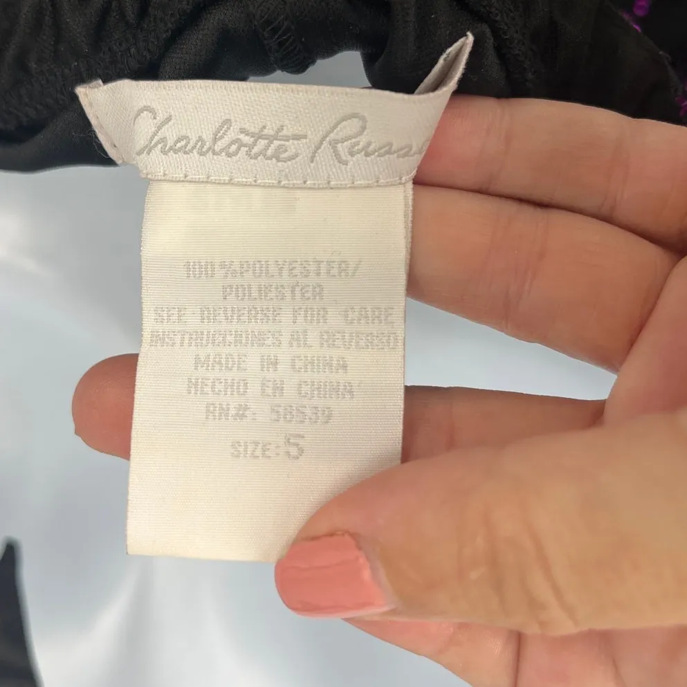 Y2K Charlotte Russe Sequin Halter Mini Dress 5 Glam Party Hoco Whimsigoth Mesh - Image 9