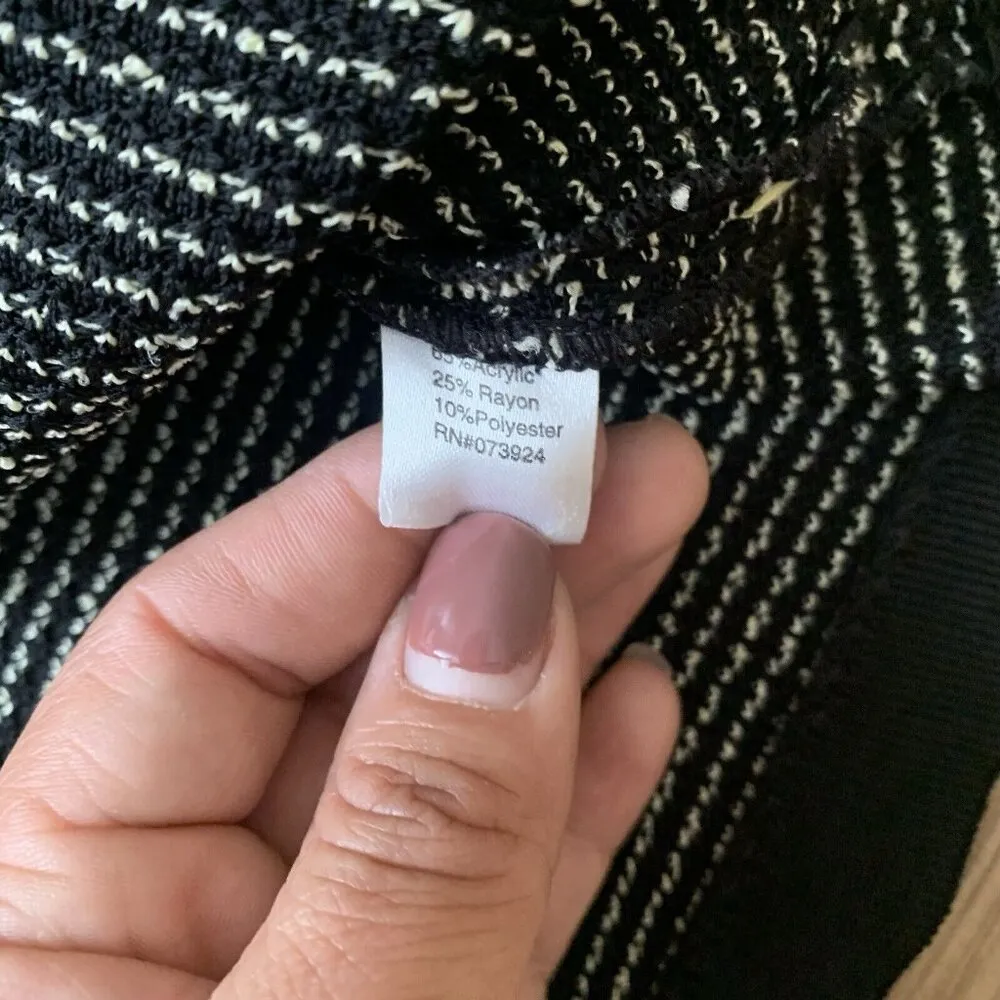 Ming Wang Black & Yellow Accents Jacket cardigan 3/4 sleeve size L E5 - Image 3