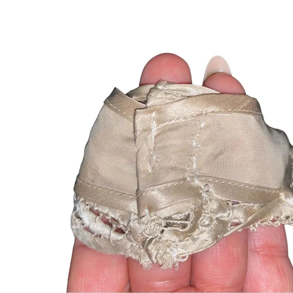 soulmates champagne Hand crafted silk ribbon beaded 3 Piece Evening Gown MOB MOG Tan Size M - Image 16