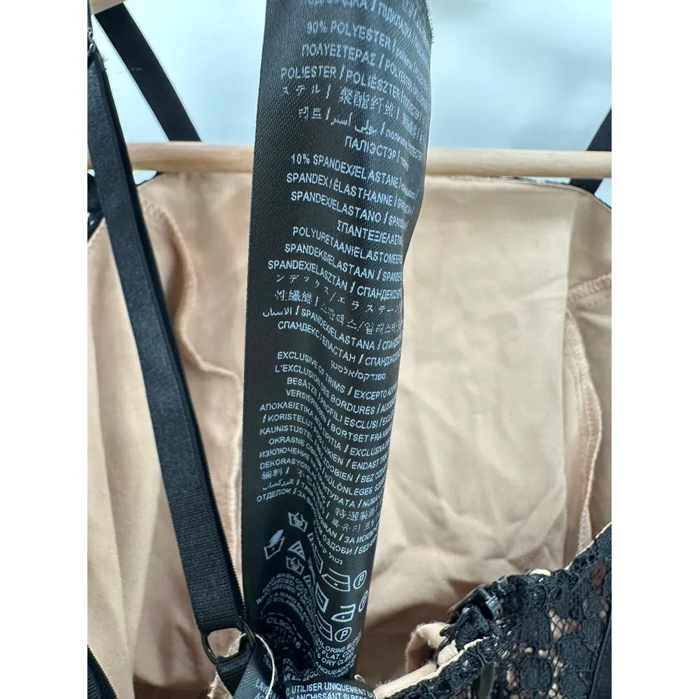 Guess Womens Black Nude Lace Romper Size 4 Cocktail Party Event Wedding Feminine - Image 9