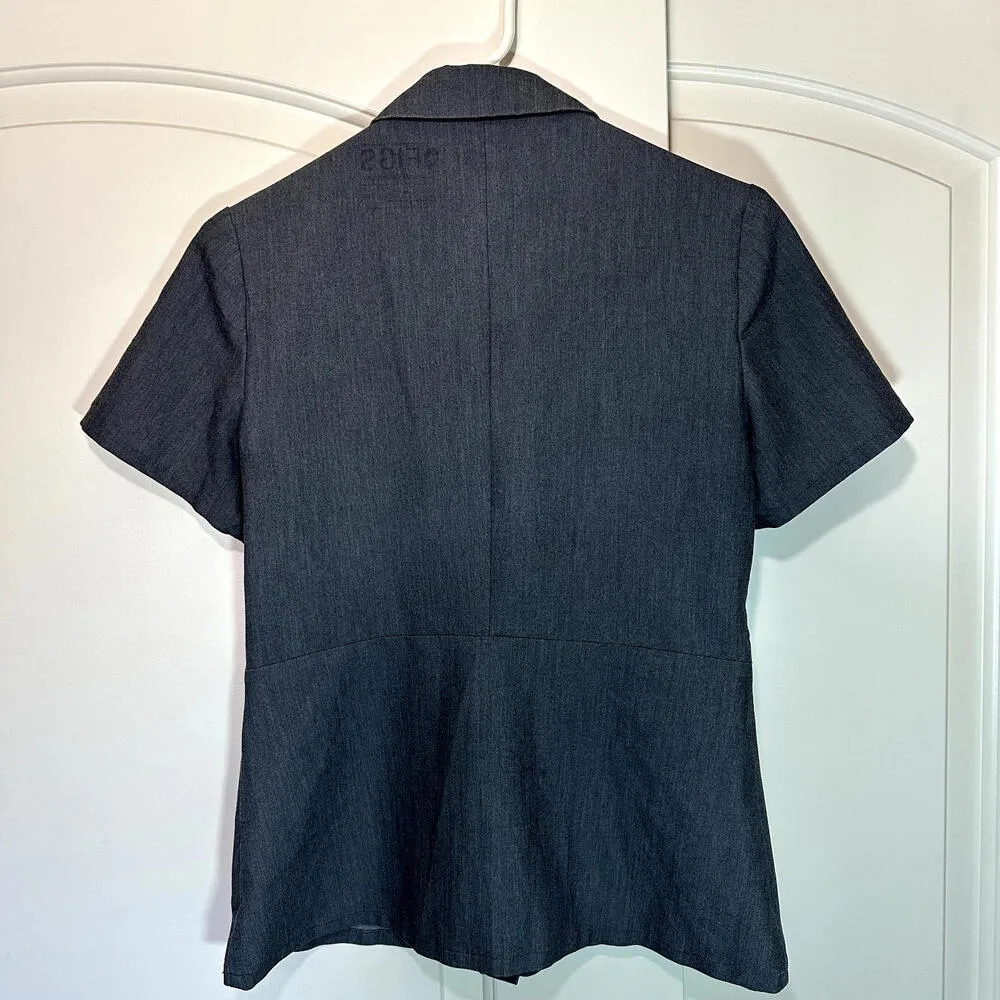Figs Malindi Top Graphite Gray Technical Collection Tailored XS Pockets Collared - Image 5