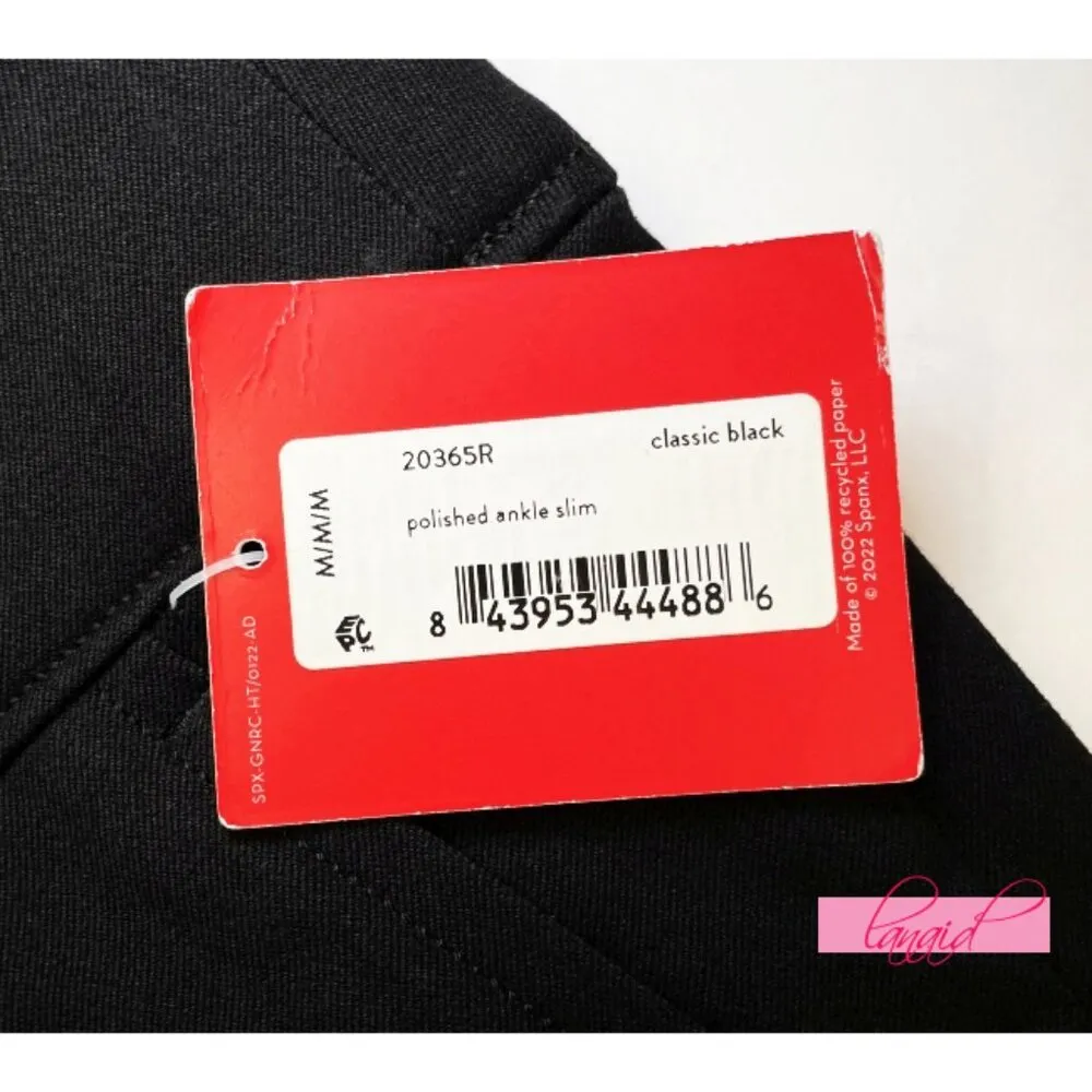 Spanx Polished Ankle Slim Pants Classic Black High-Rise Waist Shapewear Trousers - Image 6