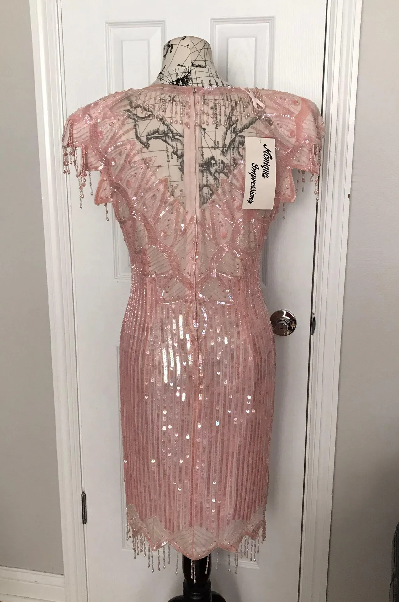 Vintage Collection by Monique  NWT Embellished Beads Sequins Fringe Flapper Coquette Barbie Colorful Coastal Cottage Western Costume Dress - Image 2