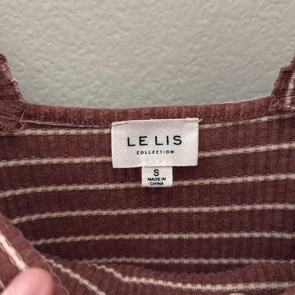 Le Lis Ribbed Ruffle Bodysuit Tank Top | Size Small - Image 8