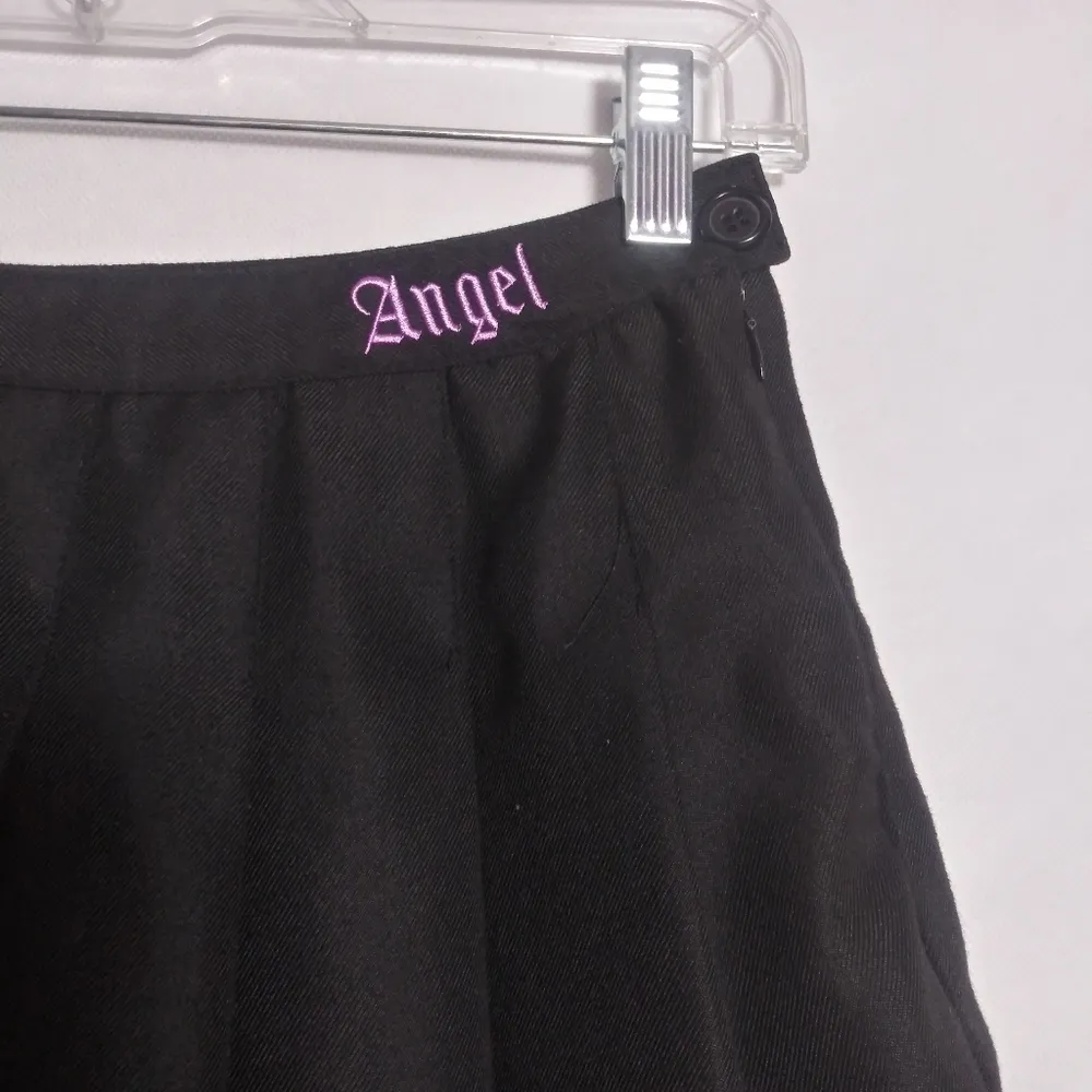 Faded Rose Y2K Angel Black Pleated Mini Skirt Grunge Skater Festival Size M Size M - Image 2