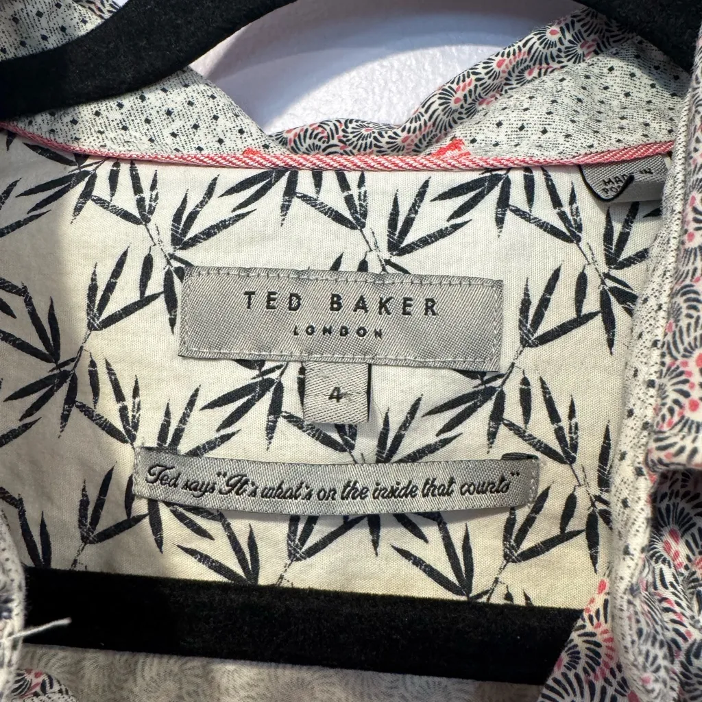 Ted Baker Pink and White Patterned Shirt 100% Cotton - Image 3