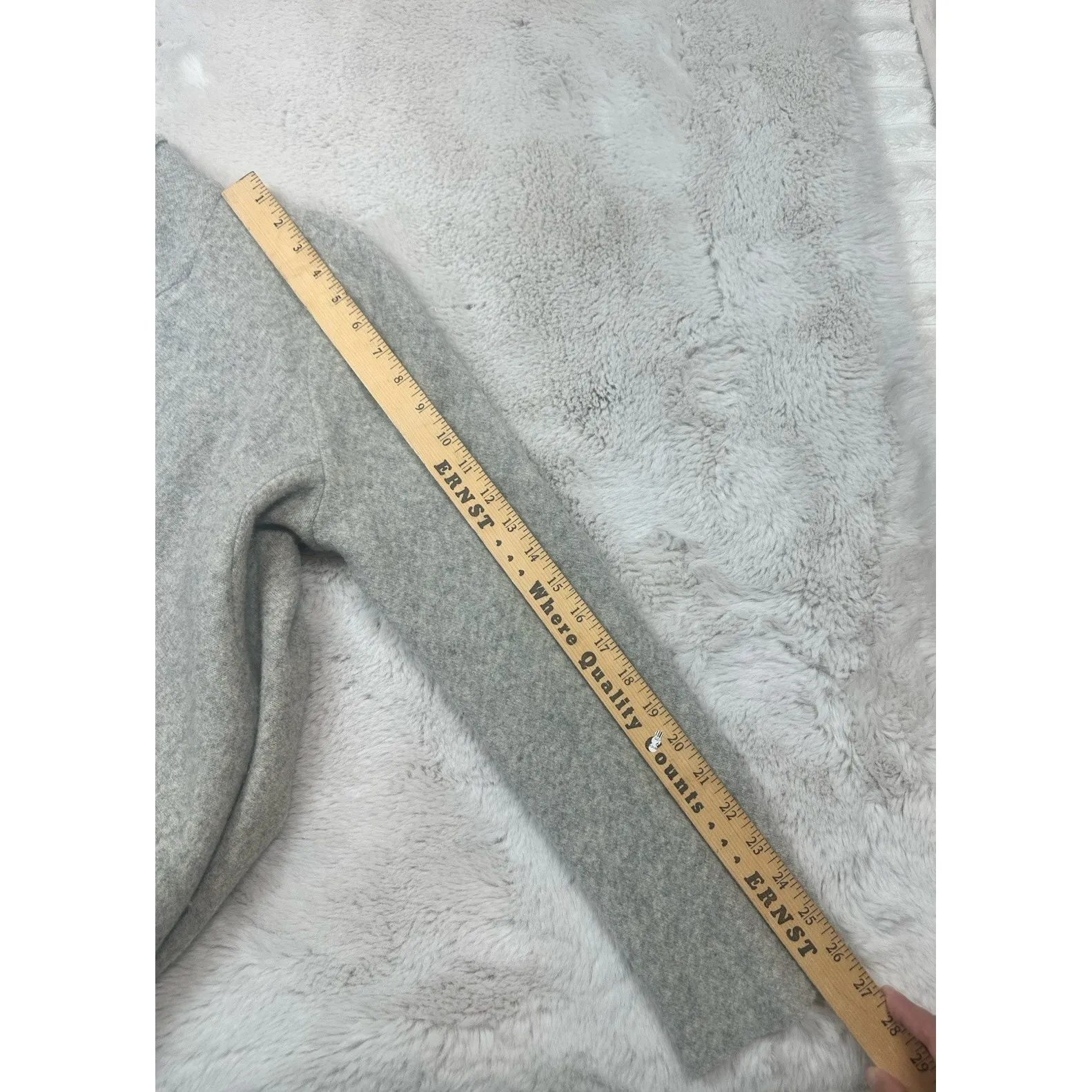 Eileen Fisher High Collar One Button Lambs Wool Cashmere Jacket Size Medium Gray - Image 15