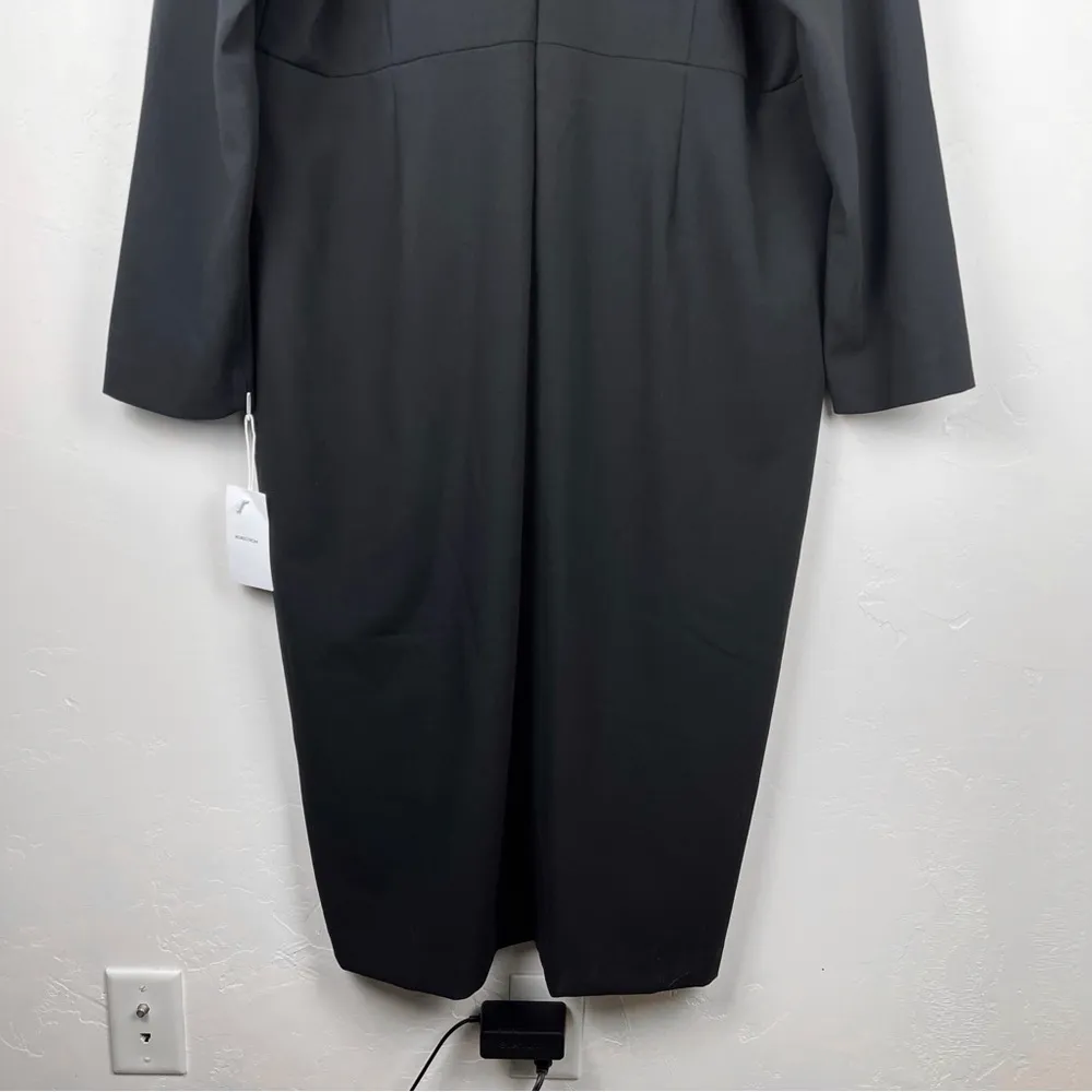 Nordstrom V-Neck Long Sleeve Midi Front Sleeve Sheath Dress in Black - Image 12