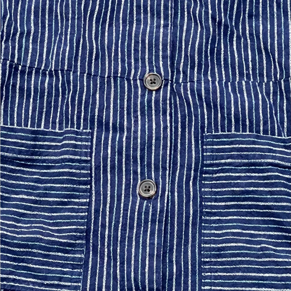 Women’s Old Navy Small Blue Striped Button Front Tank Top Dress - Image 2