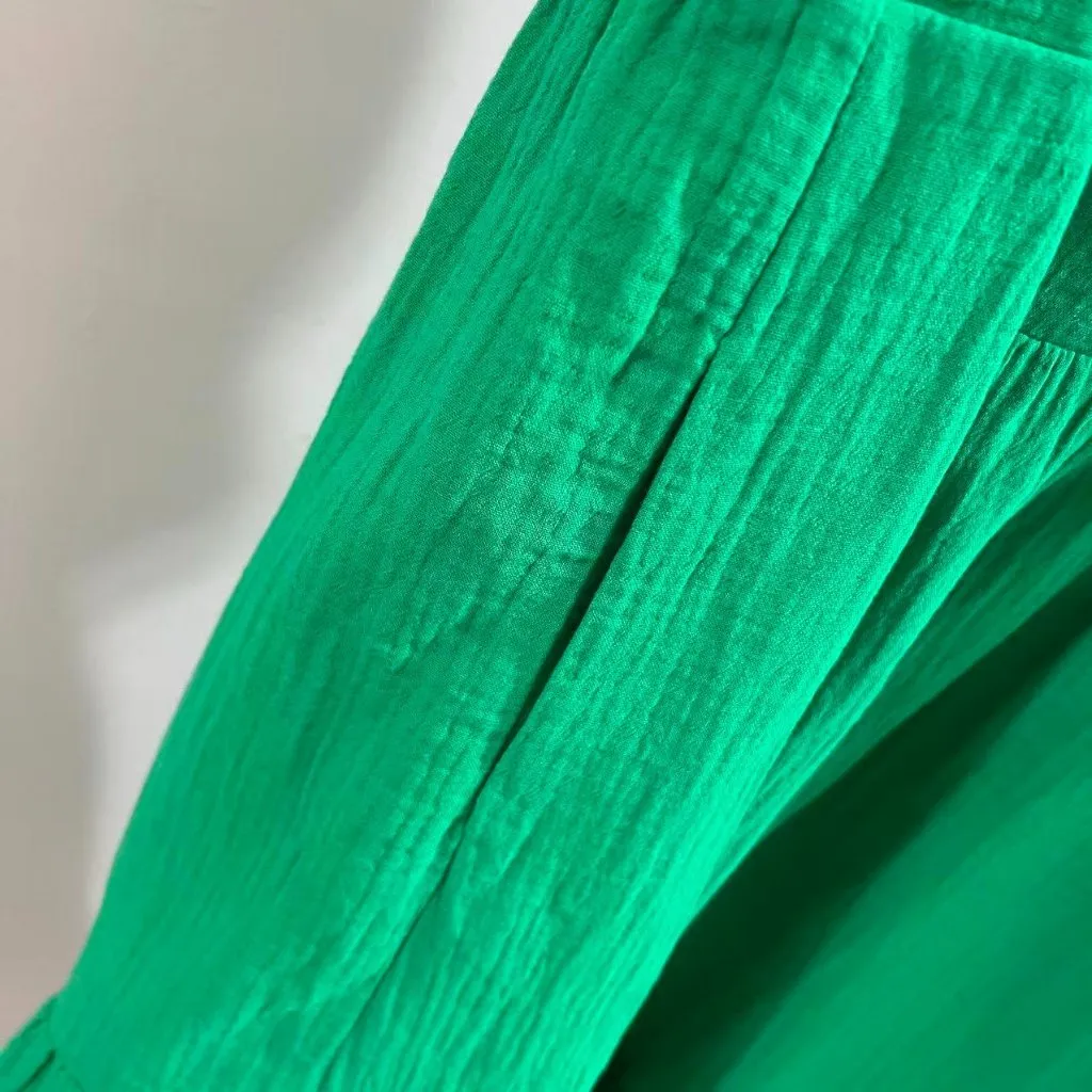 NWOT Boden Ada Double Cloth Cotton Green Midi Dress Size 16 - Image 11