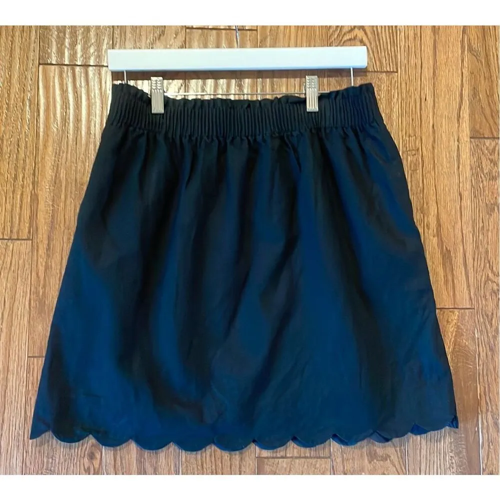 J.Crew black linen blend scallop trim skirt size 10 Black - Image 12