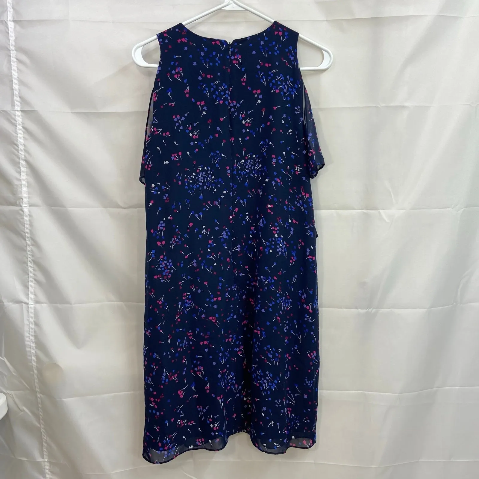 Roz & Ali women's purplish blue sheath lined‎ tie cold shoulder zip knee dress 6 - Image 6